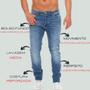 Imagem de Kit 3 Calças Jeans Masculinas com Lycra Elastano Slim Fit Mega Confort