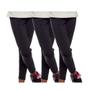 Imagem de Kit 3 calças legging infantil lisa basica cintura alta suplex uniforme escola dia a dia passeio