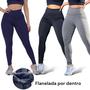 Imagem de kit 3 Calças Legging Suplex pelúciada flanelada Térmica quentinha feminina Cintura alta