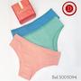 Imagem de Kit 3 Calcinhas Algodão Alta Diamantes Lingerie TAM P
