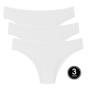 Imagem de Kit 3 Calcinhas Algodão Tanga Branca Conforto A10
