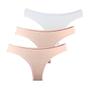 Imagem de Kit 3 Calcinhas Fio Dental Try Basics Algodão Cotton Básica Lisa Moda Lingerie