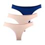 Imagem de Kit 3 Calcinhas Fio Dental Try Basics Algodão Cotton Básica Lisa Moda Lingerie