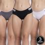 Imagem de Kit 3 Calcinhas Lingerie Elástico Alta Qualidade Mescla