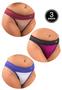 Imagem de Kit 3 Calcinhas Lisa Lingerie Microfibra Bandeira Com Viés