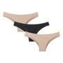 Imagem de Kit 3 Calcinhas Selene Sem Costura - Nude e Preto