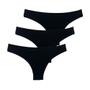 Imagem de Kit 3 Calcinhas Tanga Try Basics Algodão Cotton Básica Lisa Moda Lingerie
