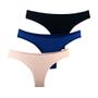 Imagem de Kit 3 Calcinhas Tanga Try Basics Algodão Cotton Básica Lisa Moda Lingerie