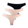 Imagem de Kit 3 Calcinhas Tanga Try Basics Algodão Cotton Básica Lisa Moda Lingerie