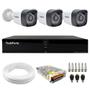 Imagem de Kit 3 Câmeras Bullet Tudo Forte TF 2020 B Full HD 1080p com Visão Noturna 20M Proteção IP66 + DVR Tudo Forte TFHDX 3304 4 Canais