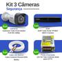 Imagem de Kit 3 Câmeras Bullet Tudo Forte TF 2020 B Full HD 1080p com Visão Noturna 20M Proteção IP66 + DVR Tudo Forte TFHDX 3304 4 Canais