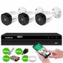 Imagem de Kit 3 Câmeras de Segurança 30m Infravermelho HD 720p VHD 3130 B G5 + DVR Intelbras Multi HD