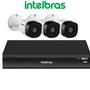 Imagem de Kit 3 Cameras de Segurança Intelbras Full Hd 1220 Dvr inteligente 4ch Imhdx 3004