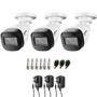 Imagem de Kit 3 Câmeras Intelbras VHD 1130 B HD 720p com Lente 2.8mm Visão Noturna 30m Resistente à Chuva IP67 + Conectores + Fontes