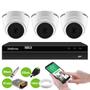 Imagem de Kit 3 Câmeras Intelbras VHD 1220 D G7 Dome Full HD com Visão Noturna de 20m Multi HD + DVR Intelbras MHDX 1204 4 Canais