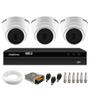 Imagem de Kit 3 Câmeras Intelbras VHD 1220 D G7 Dome Full HD com Visão Noturna de 20m Multi HD + DVR Intelbras MHDX 1204 4 Canais