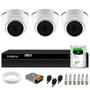 Imagem de Kit 3 Câmeras Intelbras VHD 1220 G7 Dome Full HD com Visão Noturna de 20m Multi HD + DVR Intelbras MHDX 1204 4 Canais + HD 2TB BarraCuda