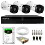 Imagem de Kit 3 Câmeras Intelbras VHD 1230 B Full HD Bullet Visão Noturna de 30 metros IP67 + Dvr Tudo Forte TFHDX 3304 4 Canais App Xmeye + HD 2TB BarraCuda