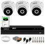 Imagem de Kit 3 Câmeras Intelbras VHD 3130 D G7 HD 720p Dome Infravermelho de 30m Proteção IP67 + DVR Intelbras MHDX 1204 4 Canais + HD 2TB BarraCuda