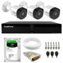 Imagem de Kit 3 Câmeras Intelbras VHD 3230 B G7 Bullet Full HD 1080p Multi HD IP67 + Dvr Tudo Forte TFHDX 3304 4 Canais Com App Xmeye + HD 1TB BarraCuda