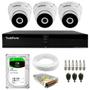 Imagem de Kit 3 Câmeras Intelbras VHD 3230 D G7 Dome Full HD Visão Noturna de 30m IP67 + Dvr Tudo Forte TFHDX 3304 4 Canais Com App Xmeye + HD 2TB BarraCuda