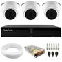 Imagem de Kit 3 Câmeras Intelbras VHL 1120 D HDCVI Lite Dome HD 720p Lente 3.6mm Visão Noturna 20m + Dvr Tudo Forte TFHDX 3304 Full HD 4 Canais Com App Xmeye