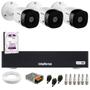 Imagem de Kit 3 Câmeras Intelbras VHL 1220 B G2 Bullet Full HD 1080p Visão Noturna 20m IP66 + DVR Intelbras MHDX 3004-C 4 Canais + HD 1TB Purple