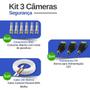 Imagem de Kit 3 Câmeras Segurança Intelbras 1120B DVR 4 Canais Com HD Completo