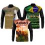 Imagem de Kit 3 Camisa Camiseta Agro Masculina Manga Longa Bruto Fazenda Trator Bruto Blusa Com Proteção Solar UV 50