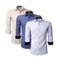 Imagem de Kit 3 Camisa Manga Longa Masculina Camiseta Social Slim K31019