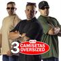 Imagem de Kit 3 Camisa Oversized Algodão 30.1 Gola Alta casual e confortavel