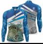 Imagem de Kit 3 Camisa Pesca Masculina Camiseta Pescaria Blue Fish e River Manga Longa Protecao Solar UV50