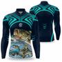 Imagem de Kit 3 Camisa Pesca Masculina Camiseta Pescaria Blue Fish e River Manga Longa Protecao Solar UV50