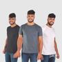 Imagem de KIT 3 CAMISAS BÁSICAS MASCULINA (Preta, Cinza, Branca)