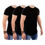 Imagem de kit 3  Camisas Camisetas  Blusas Masculino Long Line Oversized Swag Excelente 