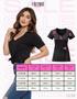 Imagem de Kit 3 Camiseta Feminina Blusas Elegantes Algodão Gola V Manga Curta