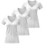 Imagem de Kit 3 Camiseta Feminina Blusas Elegantes Algodão Gola V Manga Curta