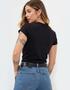 Imagem de Kit 3 Camiseta Feminina Blusas Elegantes Algodão Gola V Manga Curta