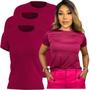 Imagem de Kit 3 Camiseta Feminina Blusinhas de Viscolycra Leve Elegante Faby Fashion