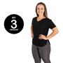 Imagem de Kit 3 Camiseta Feminina Tapa Bumbum Para Academia Treino fit