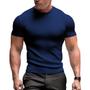 Imagem de Kit 3 Camiseta Masculina Canelada Manga Curta Slim Premium