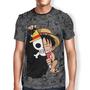 Imagem de Kit 3 Camiseta Masculina Estampada Monkey D. Luffy One Piece Blusa 100% Poliéster