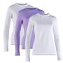 Imagem de Kit 3 Camiseta Proteção Solar Feminina Manga Longa Uv50+  2 Brancas 1 Lilás