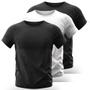 Imagem de Kit 3 Camiseta Slim Fit Manga Curta Proteção Solar Uv50 Ice Tecido Gelado  2 Preto 1 Branco