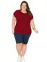 Imagem de Kit 3 Camiseta T-Shirt Feminina Plus Size Moda Jovem Fresquinha Estica Maravilhosa Veste 52