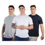 Imagem de Kit 3 Camisetas Básicas Slim Fit Masculinas Algodão Premium