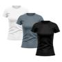Imagem de Kit 3 Camisetas Feminina Dry Fit Proteção Solar UV Básica Lisa Treino Academia Passeio Fitness Ciclismo Camisa