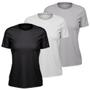 Imagem de Kit 3 Camisetas Feminina Dry Manga Curta Proteção UV Sport