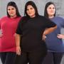 Imagem de Kit 3 camisetas feminina Plus size 100% algodão