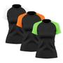 Imagem de Kit 3 Camisetas Feminina Raglan Dry Fit Proteção Solar UV Básica Lisa Treino Academia Ciclismo